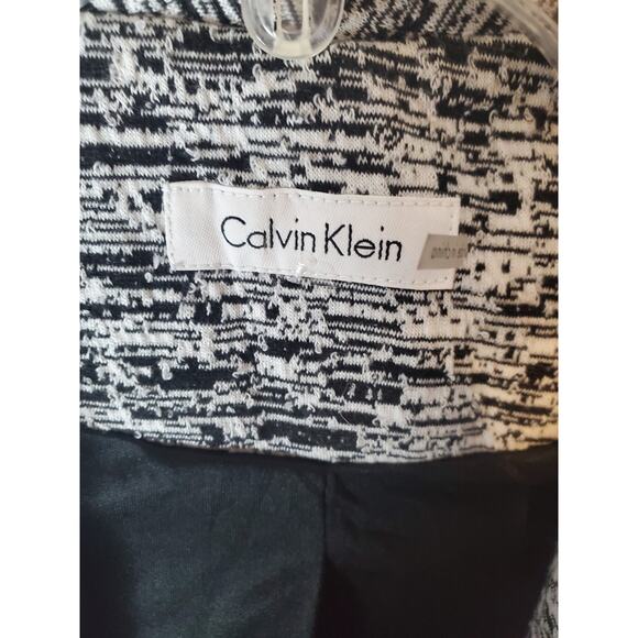 Calvin Klein Black/White Knit Open Style Blazer Jacket, XL - Picture 5 of 6